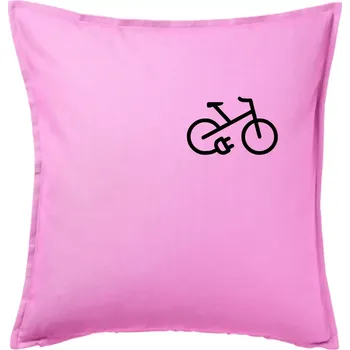 Polštář Obrázek kola na prsu ebike - Polštář 50x50 - 50x50 - Pouze potah ( Růžová )