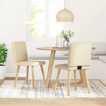 Jídelní židle OMAXI Jídelní židle 2 ks krémové textil 633378