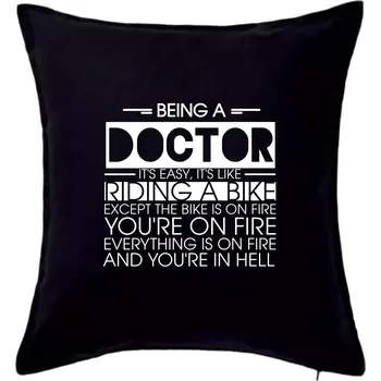 Polštář Being a doctor - bike - Polštář 50x50 - 50x50 - Pouze potah ( Černá )