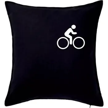 Polštář Obrázek kola na prsu - ikona panáček - Polštář 50x50 - 50x50 - Pouze potah ( Černá )