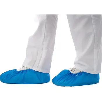 Návlek na obuv protiskluzový CPE, 41 x 15 cm, 70 mi, 50 ks, modrá