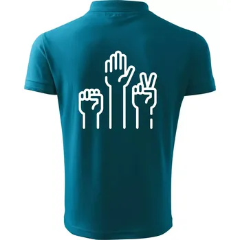 Pánská košile Kamen nůžky papír ikony - Polokošile pánská Pique Polo 203 - 5XL ( Tmavý tyrkys )