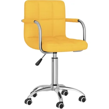Jídelní židle OMAXI Otočná jídelní židle hořčicově žlutá textil 745045