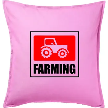 Polštář Farming traktor logo - Polštář 50x50 - 50x50 - Pouze potah ( Růžová )