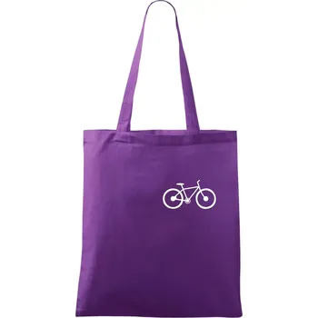 Obrázek kola na prsu horské kolo - Taška bavlněná - 42 x 38 cm ( Fialová )