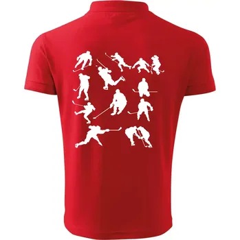 Pánská košile Hokejisti ikony - Polokošile pánská Pique Polo 203 - S ( Červená )