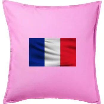 Polštář Francouzská vlajka obdélník - Polštář 50x50 - 50x50 - Pouze potah ( Růžová )