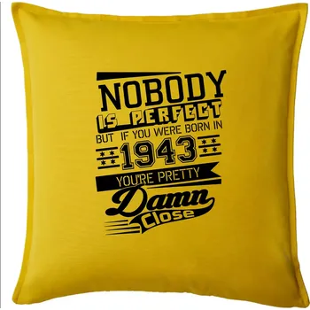 Polštář Nobody is perfect - 1943 - Polštář 50x50 - 50x50 - Pouze potah ( Žlutá )