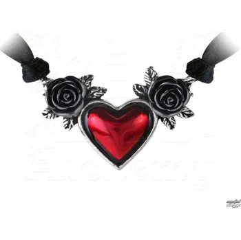 Přívěsek obojek ALCHEMY GOTHIC - Bloodheart Rose - P746