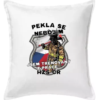 Polštář Pekla se nebojím HZS ČR - Polštář 50x50 - 50x50 - Pouze potah ( Bílá )