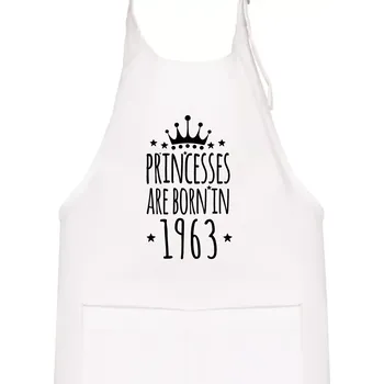 Kuchyňská zástěra Princesses are born in 1963 - Dětská zástěra na vaření - Univerzální velikost ( Bílá )