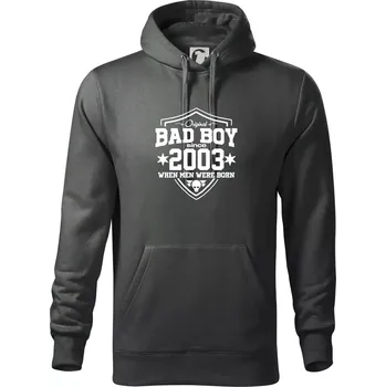Pánská mikina Bad boy since 2003 - Mikina pánská Cape s kapucí - 4XL ( Tmavá břidlice (šedá se zeleným nádechem) )