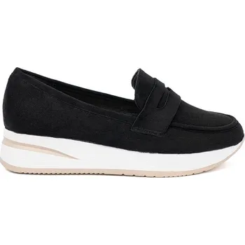 Dámské mokasíny Praktické mokasíny dámské černé na platformě 37