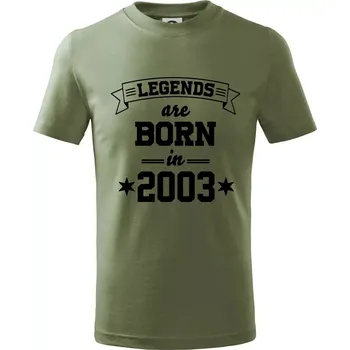 Chlapecké tričko Legends are born in 2003 - Tričko dětské bavlněné - 146 cm/10 let ( Khaki )