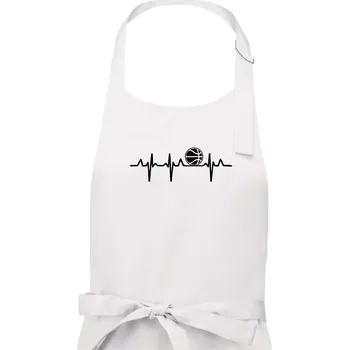 Kuchyňská zástěra EKG basketbal - Dámská zástěra na vaření - Univerzální velikost ( Bílá )