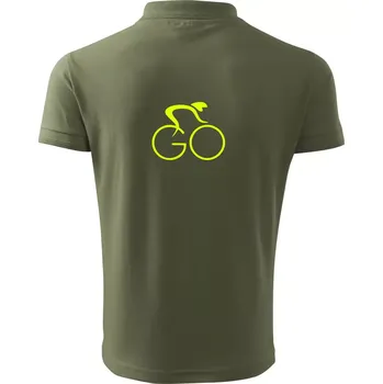 Pánská košile GO - Fluo cyklista malý - Polokošile pánská Pique Polo 203 - 5XL ( Khaki )