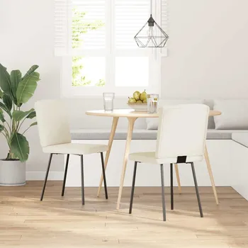 Jídelní židle OMAXI Jídelní židle 2 ks krémové samet 633514