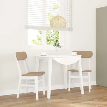 Jídelní židle OMAXI Jídelní židle s polštáři 2 ks bílé masivní dřevo gumové 561251