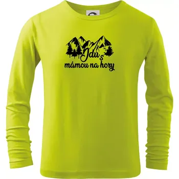 Chlapecké oblečení Jdu s mámou na hory - Triko dětské Long Sleeve - 122 cm/6 let ( Limetková )