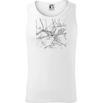 Mapy měst černobílé Turnov - Tílko pánské Core - L ( Bílá )