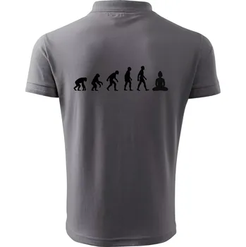 Pánská košile Evoluce budha - Polokošile pánská Pique Polo 203 - 5XL ( Ocelově šedá )