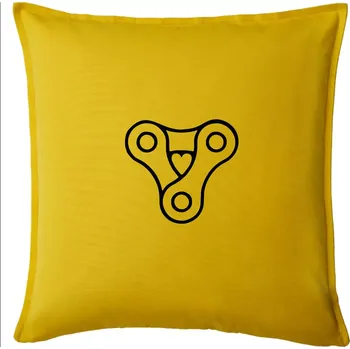 Polštář Cyklo srdce řetěz trojúhelník - Polštář 50x50 - 50x50 - Pouze potah ( Žlutá )