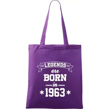 Legends are born in 1963 - Taška bavlněná - 42 x 38 cm ( Fialová )