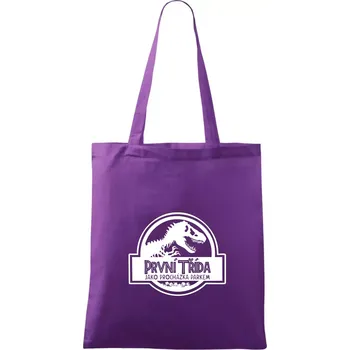 První třída jako procházka parkem - Taška bavlněná - 42 x 38 cm ( Fialová )
