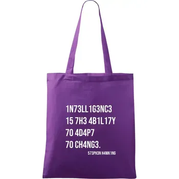 Test inteligence - Stephen Hawking - Taška bavlněná - 42 x 38 cm ( Fialová )