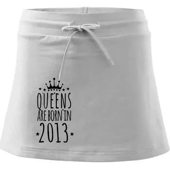 Dámská sukně Queens are born in 2013 - Sportovní sukně - two in one - L ( Bílá )