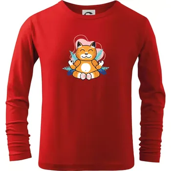 Chlapecké tričko Mistr v meditaci (Pecka design) - Triko dětské Long Sleeve - 158 cm/12 let ( Červená )