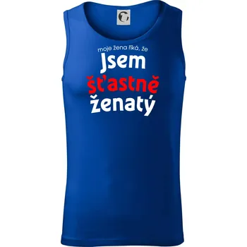 Moje žena říká, že jsem šťastně ženatý - Tílko pánské Core - S ( Královská modrá )