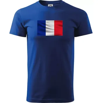 Pánské tričko Francouzská vlajka obdélník - Triko extra velké (5-8XL) - 8XL ( Královská modrá )