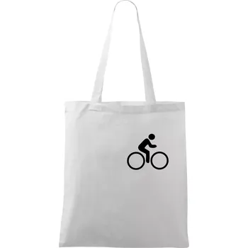 Obrázek kola na prsu - ikona panáček - Taška bavlněná - 42 x 38 cm ( Bílá )