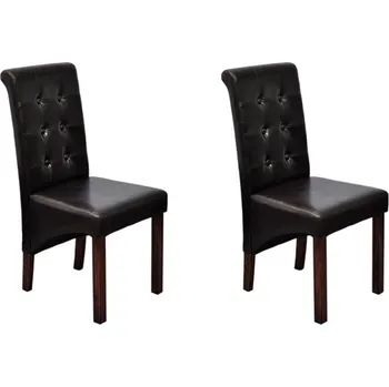 Jídelní židle OMAXI Jídelní židle 2 ks hnědé umělá kůže 826224