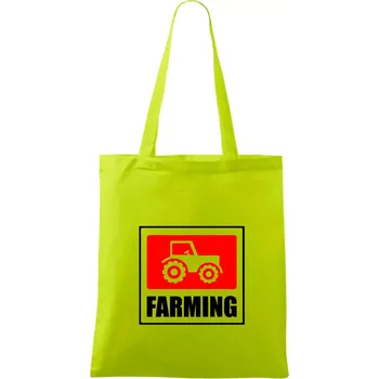 Farming traktor logo - Taška bavlněná - 42 x 38 cm ( Limetková )