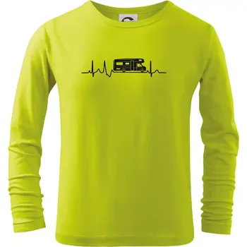 Dětská móda EKG obytňák - Triko dětské Long Sleeve - 146 cm/10 let ( Limetková )