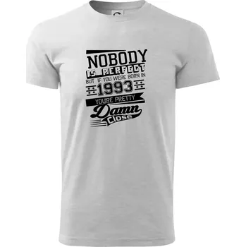 Pánské tričko Nobody is perfect - 1993 - Triko extra velké (5-8XL) - 6XL ( Světlešedý Melír )
