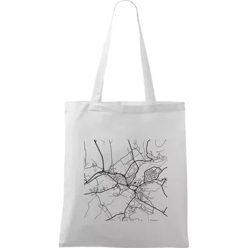 Nákupní taška Mapy měst černobílé Turnov - Taška bavlněná - 42 x 38 cm ( Bílá )