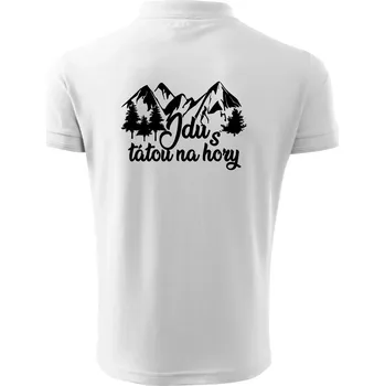 Pánská košile Jdu s tátou na hory - Polokošile pánská Pique Polo 203 - 5XL ( Bílá )