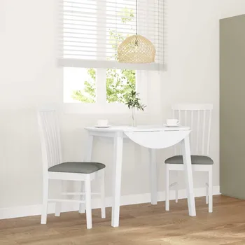 Jídelní židle OMAXI Jídelní židle s polštáři 2 ks bílé masivní dřevo gumové 561862