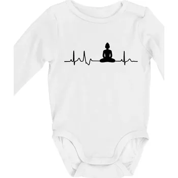 Ekg Budha - Body kojenecké s dlouhým rukávem - Dlouhý r. 3-6 měs ( Bílá )