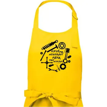 Kuchyňská zástěra Automechanik - Když to neopraví táta - Pánská zástěra na vaření - Univerzální velikost ( Žlutá )