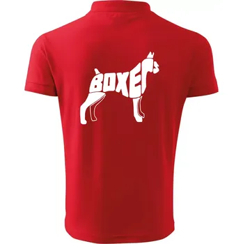Pánská košile Boxer nápis v těle - Polokošile pánská Pique Polo 203 - 5XL ( Červená )