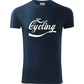 Pánské tričko Enjoy Cycling - Viper FIT - Pánské zůžené tričko - S ( Námořní modrá (velmi tmavá - téměř černá) )