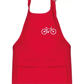 Kuchyňská zástěra Obrázek kola na prsu horské kolo - Dětská zástěra na vaření - Univerzální velikost ( Červená )