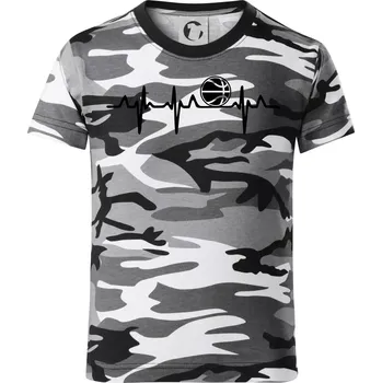 Chlapecké tričko EKG basketbal - Dětské maskáčové triko - 122 cm/6 let ( Šedý maskáč )