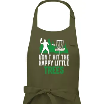 Kuchyňská zástěra Disc golf happy little trees - Pánská zástěra na vaření - Univerzální velikost ( Khaki )