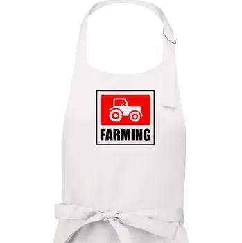 Kuchyňská zástěra Farming traktor logo - Dámská zástěra na vaření - Univerzální velikost ( Bílá )