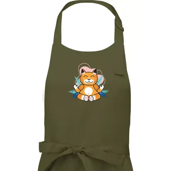 Kuchyňská zástěra Mistr v meditaci (Pecka design) - Dámská zástěra na vaření - Univerzální velikost ( Khaki )